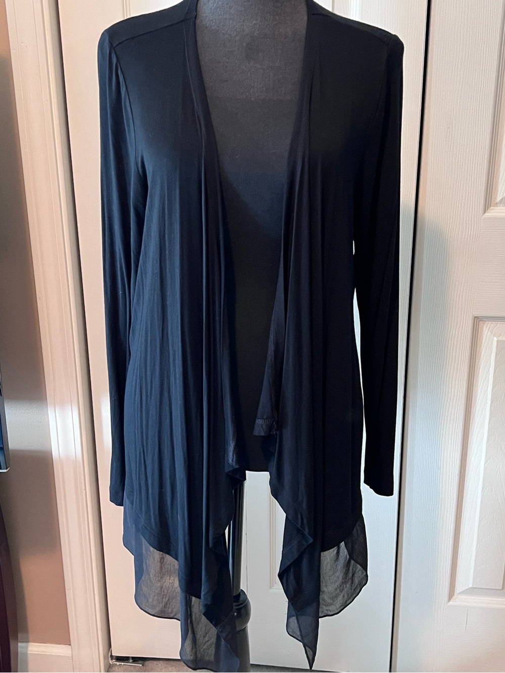 Dana Buchman Black Open Front Cardigan women’s size large